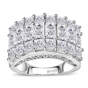 J Francis Embellished with Zirconia by Swarovski 8.50 ctw Ring in Rhodium Over Sterling Silver (Size 10.0)