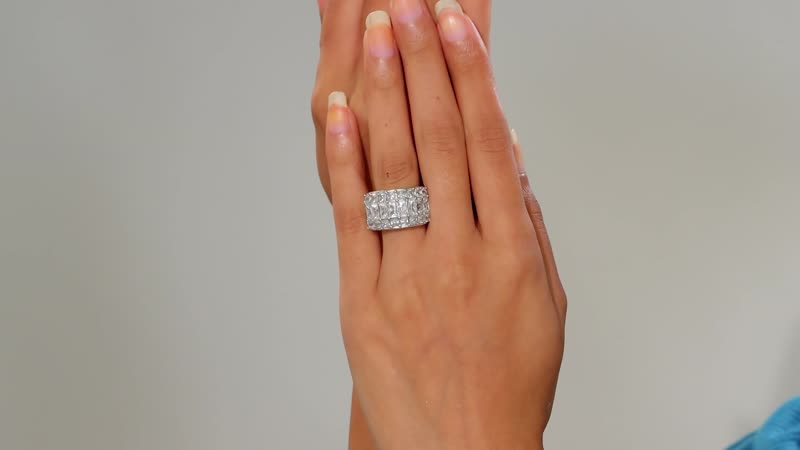 J Francis Embellished with Zirconia by Swarovski 8.50 ctw Ring in Rhodium Over Sterling Silver (Size 8.0)