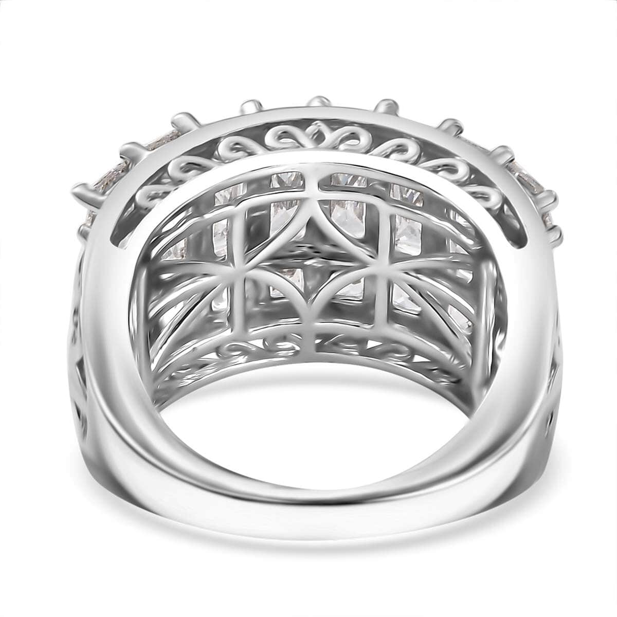 J Francis Embellished with Zirconia by Swarovski 8.50 ctw Ring in Rhodium Over Sterling Silver (Size 10.0) image number 5