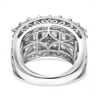 J Francis Embellished with Zirconia by Swarovski 8.50 ctw Ring in Rhodium Over Sterling Silver (Size 10.0)