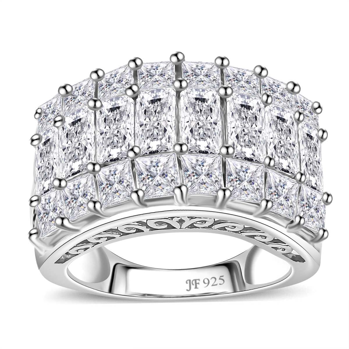 J Francis Embellished with Zirconia by Swarovski 8.50 ctw Ring in Rhodium Over Sterling Silver (Size 6.0) image number 0
