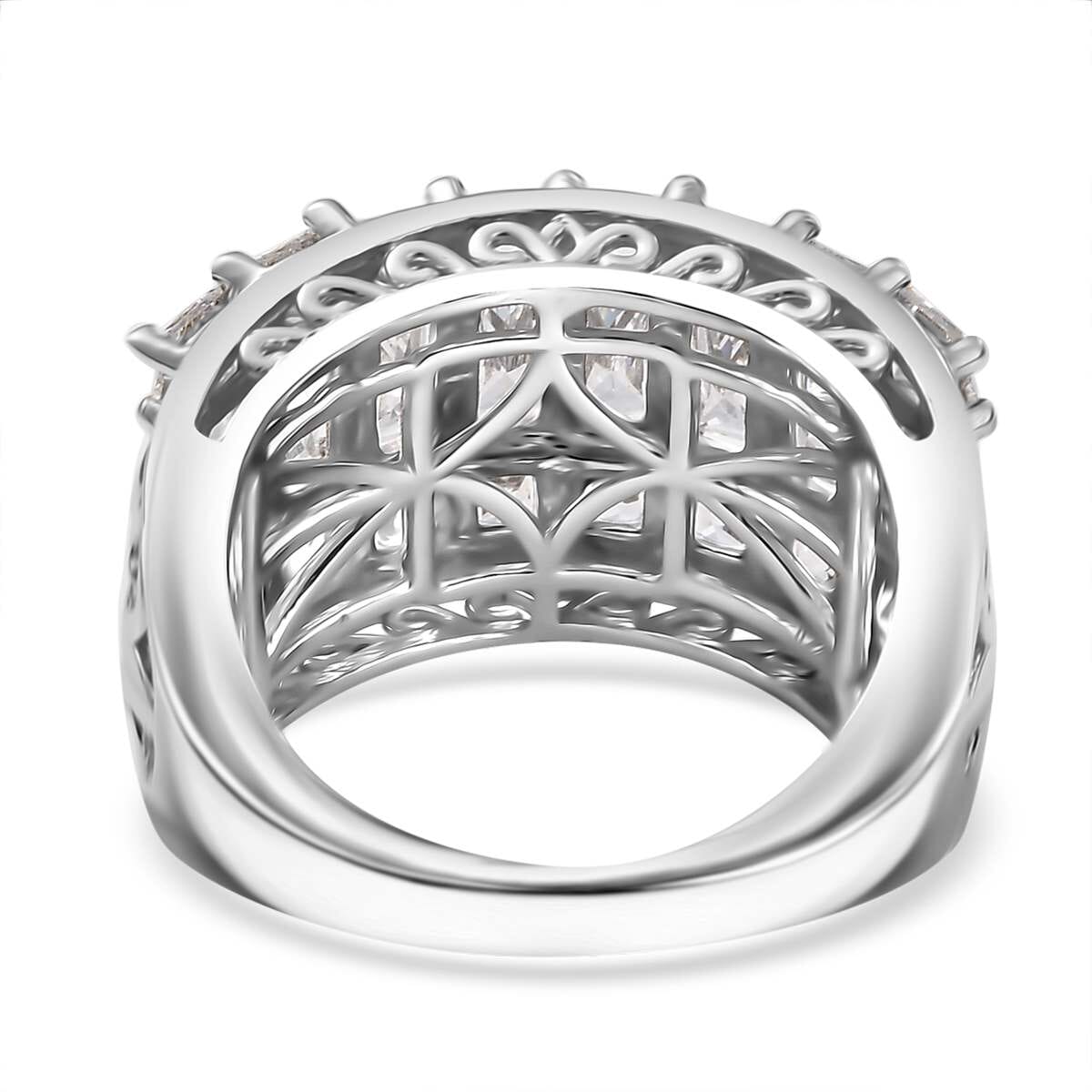 J Francis Embellished with Zirconia by Swarovski 8.50 ctw Ring in Rhodium Over Sterling Silver (Size 9.0) image number 5