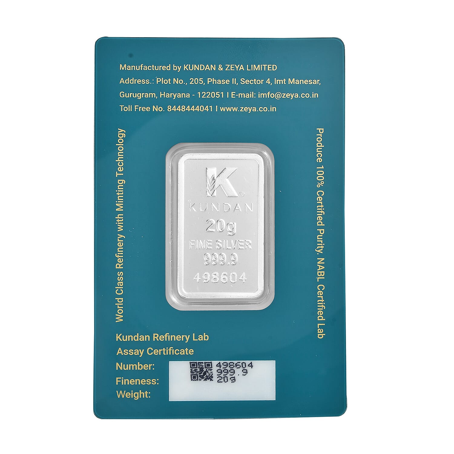 999.9 Fine Silver Peacock Bar 20 Grams