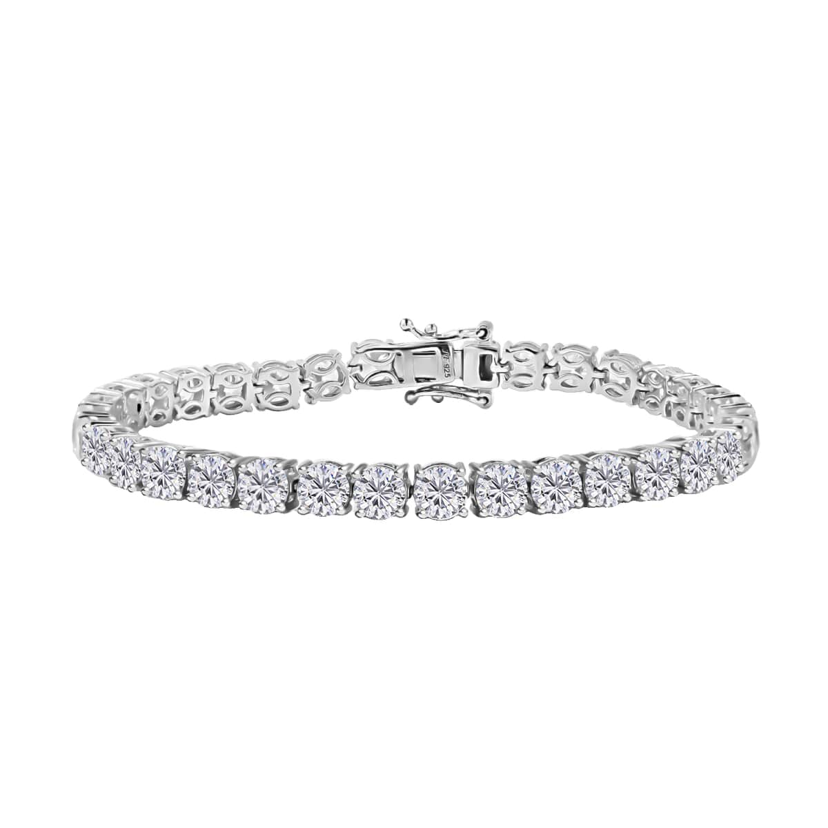 Epic Deal J Francis Embellished with Zirconia by Swarovski Bracelet in Rhodium Over Sterling Silver (8.00 In) 35.00 ctw image number 0