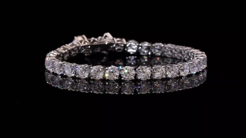 Epic Deal J Francis Embellished with Zirconia by Swarovski Bracelet in Rhodium Over Sterling Silver (8.00 In) 35.00 ctw