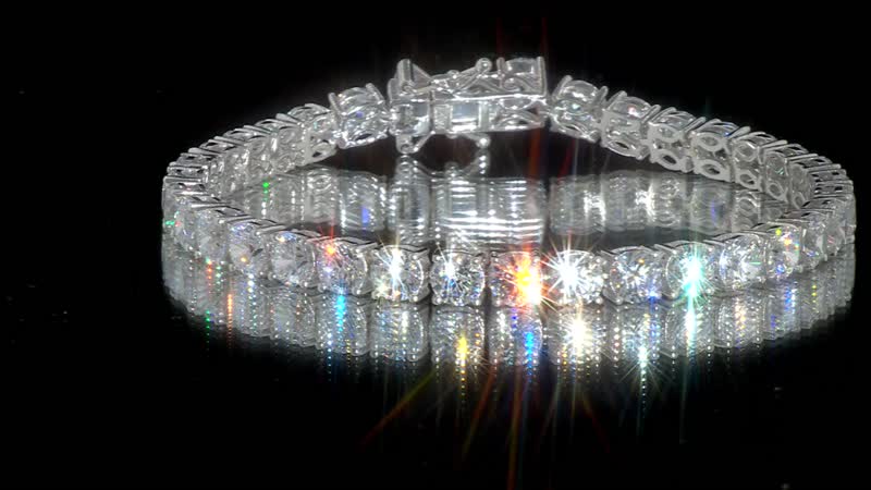 Epic Deal J Francis Embellished with Zirconia by Swarovski Bracelet in Rhodium Over Sterling Silver (8.00 In) 35.00 ctw