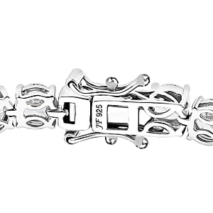 J Francis Embellished with Zirconia by Swarovski 27.00 ctw Tennis Bracelet in Rhodium Over Sterling Silver (6.50 In)