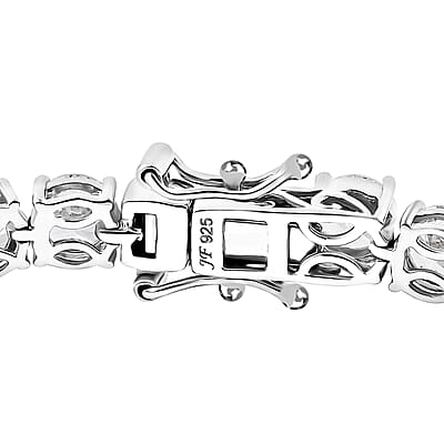 J Francis Embellished with Zirconia by Swarovski 27.00 ctw Tennis Bracelet in Rhodium Over Sterling Silver (6.50 In)
