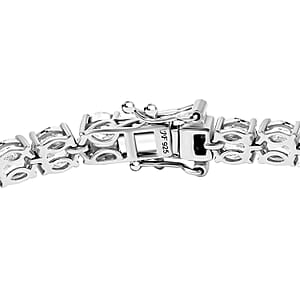 J Francis Embellished with Zirconia by Swarovski 29.70 ctw Tennis Bracelet in Rhodium Over Sterling Silver (7.25 In)