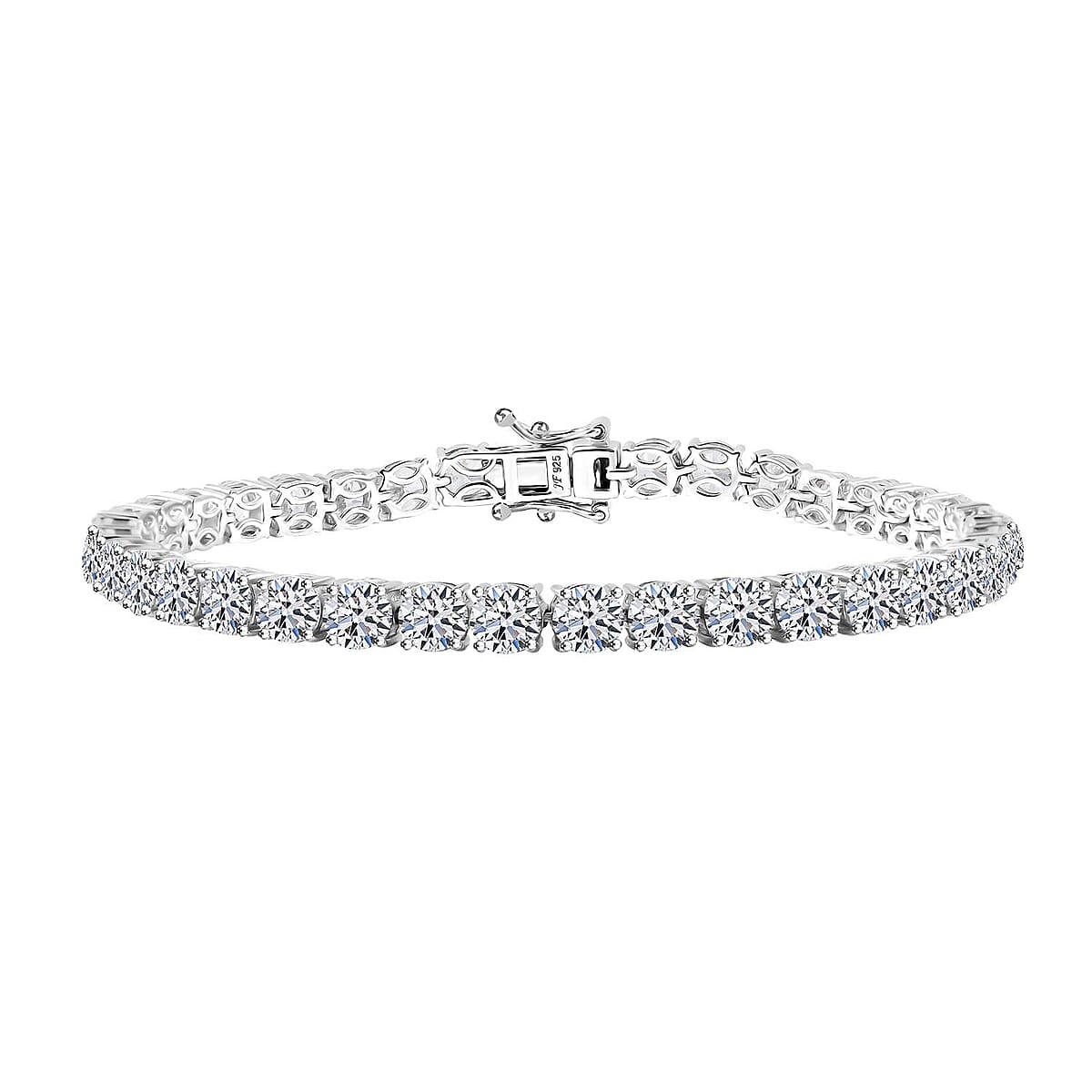 J Francis Embellished with Zirconia by Swarovski 31.00 ctw Tennis Bracelet in Rhodium Over Sterling Silver (8.00 In) image number 0