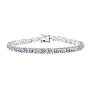 J Francis Embellished with Zirconia by Swarovski 31.00 ctw Tennis Bracelet in Rhodium Over Sterling Silver (8.00 In)