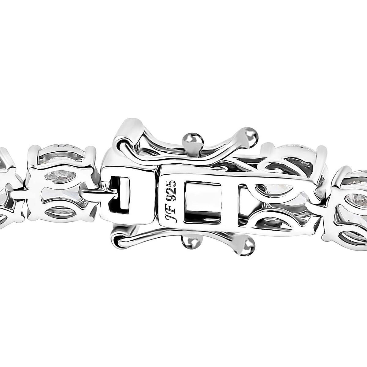 J Francis Embellished with Zirconia by Swarovski 31.00 ctw Tennis Bracelet in Rhodium Over Sterling Silver (8.00 In) image number 3