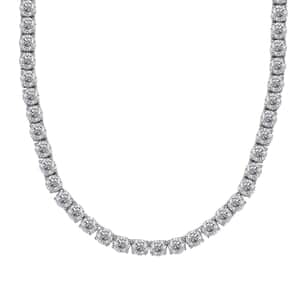 J Francis Embellished with Zirconia by Swarovski 75.60 ctw Tennis Necklace 18 Inches in Rhodium Over Sterling Silver