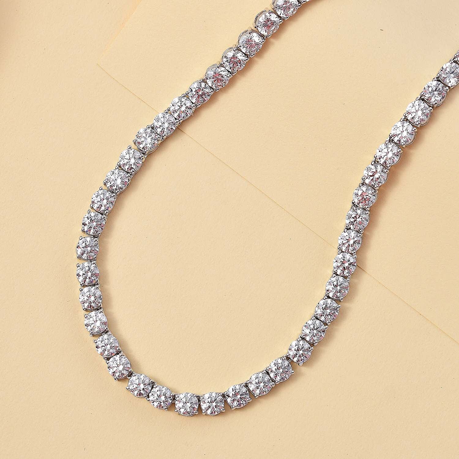BTS & BLACKPINK★関税込★flan★Silver Color Tennis Necklace Buy J Francis Embellished with Zirconia by Swarovski 74 ctw