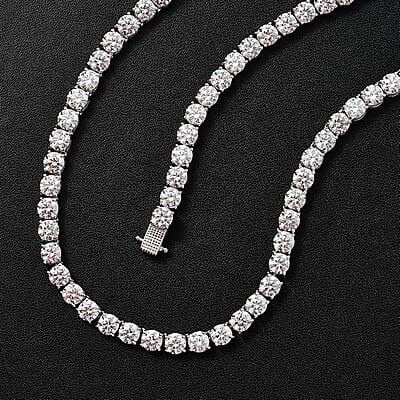 J Francis Embellished with Zirconia by Swarovski 74 ctw Tennis Necklace 18 Inches in Rhodium Over Sterling Silver