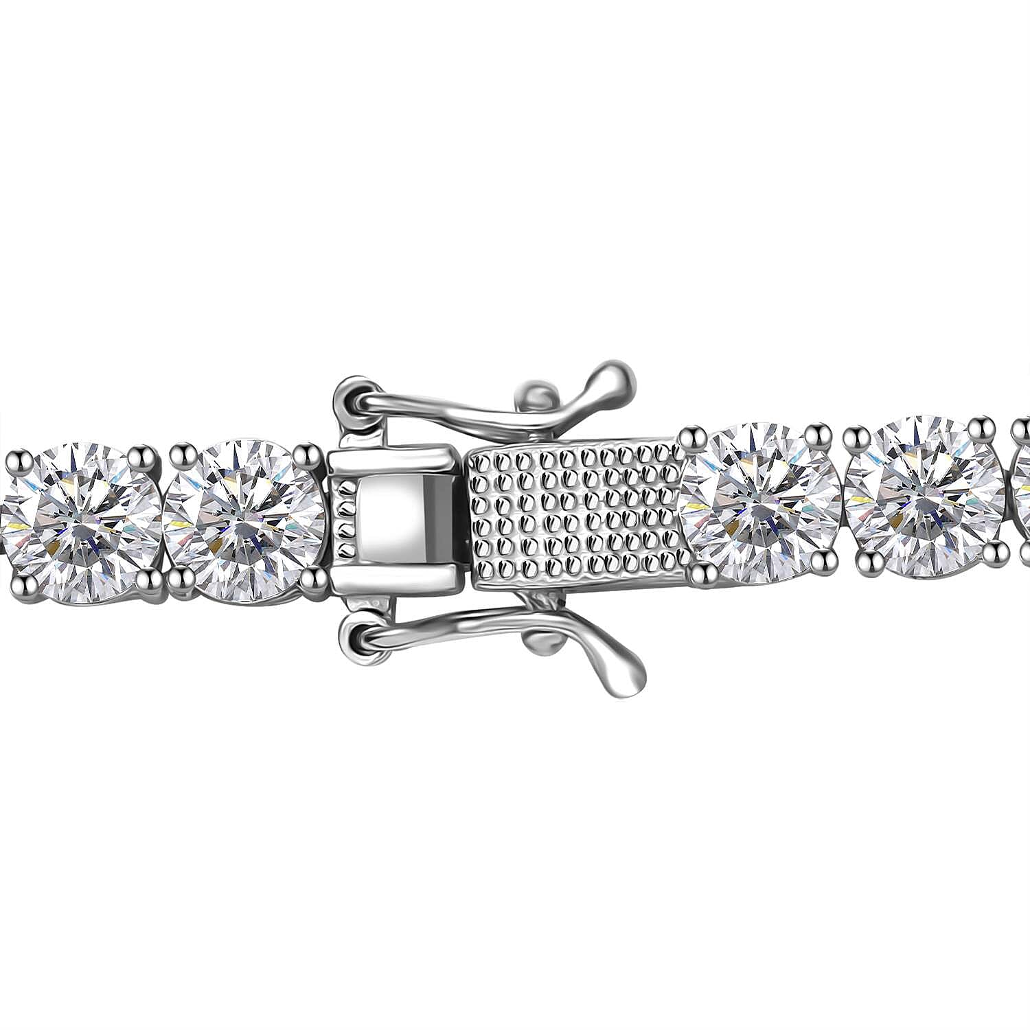 J Francis Embellished with Zirconia by Swarovski 74 ctw Tennis Necklace 18 Inches in Rhodium Over Sterling Silver