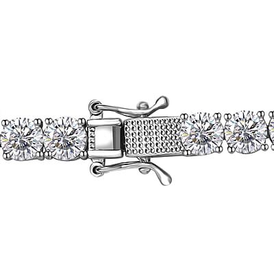 J Francis Embellished with Zirconia by Swarovski 74 ctw Tennis Necklace 18 Inches in Rhodium Over Sterling Silver