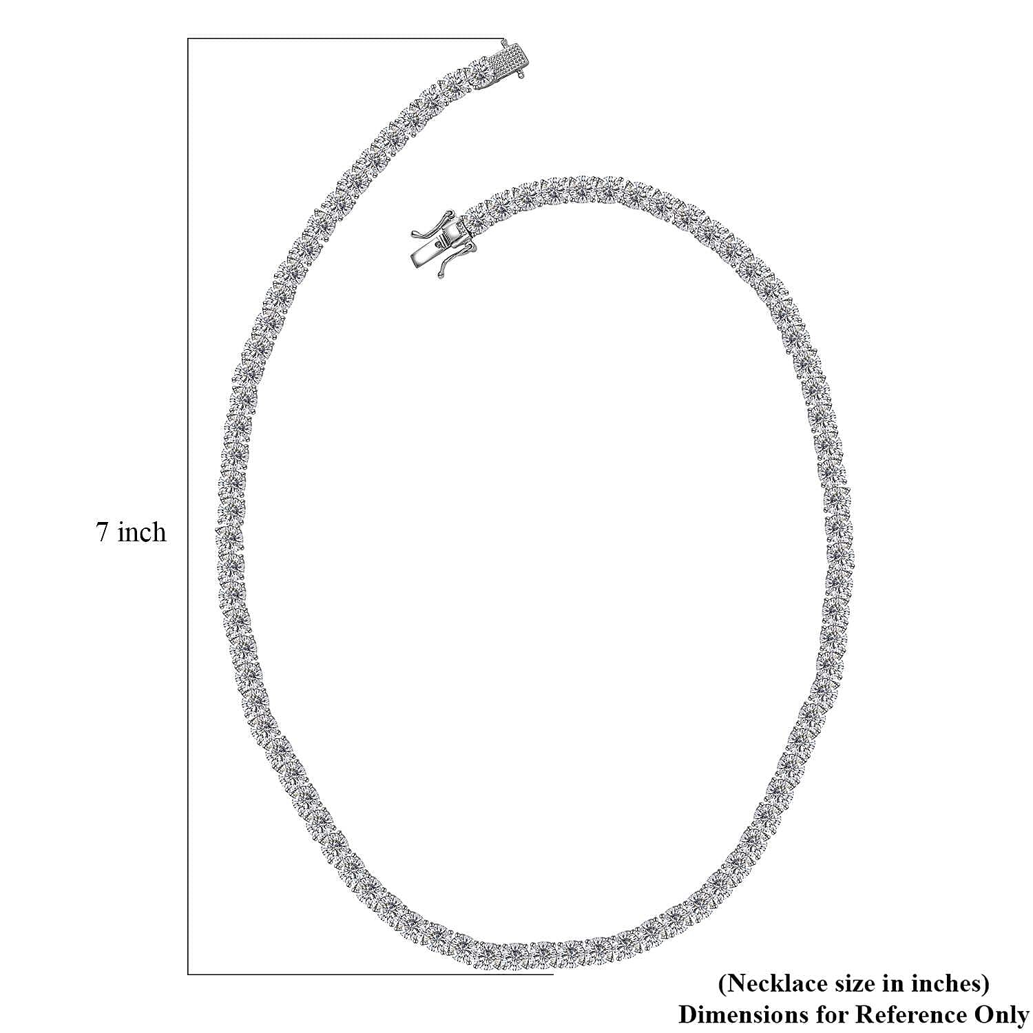J Francis Embellished with Zirconia by Swarovski 74 ctw Tennis Necklace 18 Inches in Rhodium Over Sterling Silver