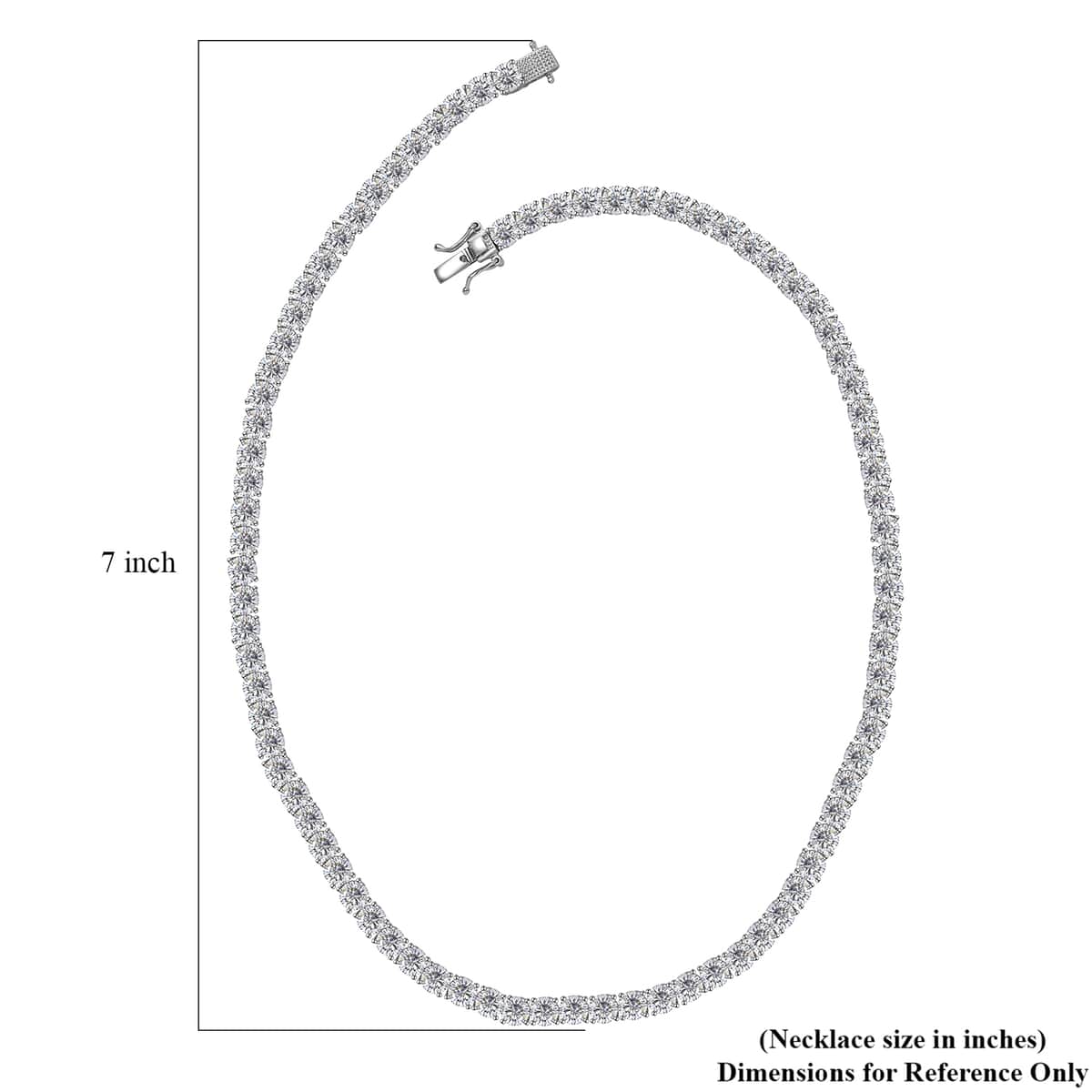 J Francis Embellished with Zirconia by Swarovski 75.60 ctw Tennis Necklace 18 Inches in Rhodium Over Sterling Silver image number 6