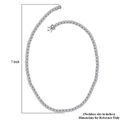 J Francis Embellished with Zirconia by Swarovski 74 ctw Tennis Necklace 18 Inches in Rhodium Over Sterling Silver