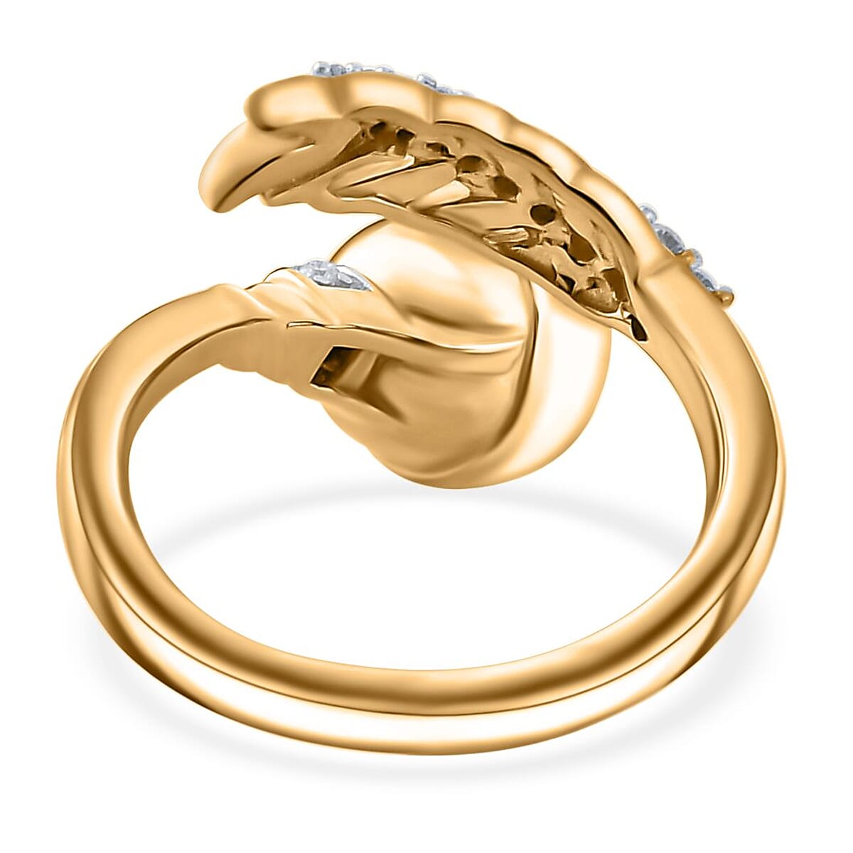 D'Joy Moissanite 0.30 ctw Bypass Ring in 18K Vermeil Yellow Gold Over Sterling Silver (Size 9.0) image number 3