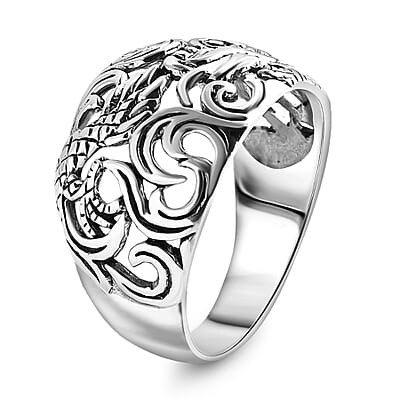 Bali Legacy Dragon Ring in Sterling Silver (Size 10.0) 5.48 Grams