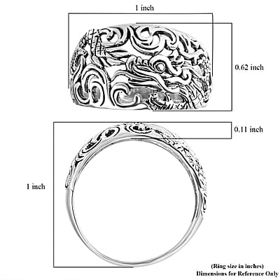 Bali Legacy Dragon Ring in Sterling Silver (Size 10.0) 5.48 Grams