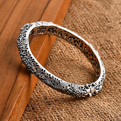 Bali Legacy Sterling Silver Bangle Bracelet (6.50 In) 27.54 Grams