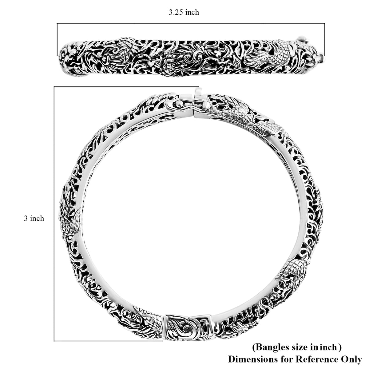 Bali Legacy Sterling Silver Bangle Bracelet (8.00 In) 33.98 Grams image number 6