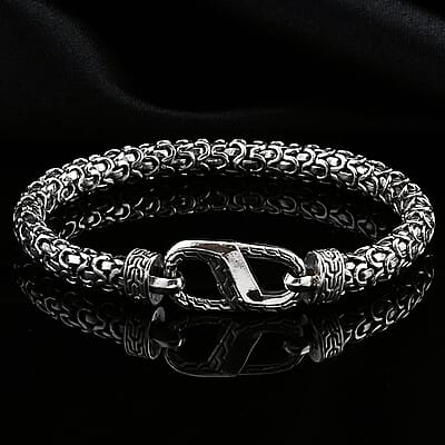 Bali Legacy Tulang Naga Texture Bracelet in Sterling Silver (6.50 In) 35 Grams