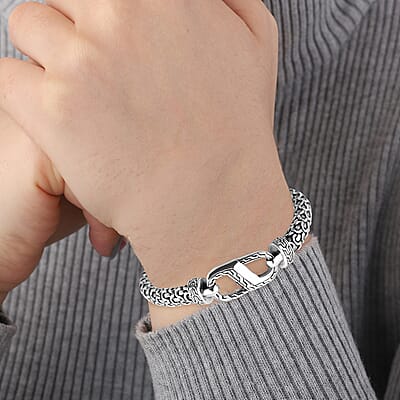 Bali Legacy Tulang Naga Texture Bracelet in Sterling Silver (6.50 In) 35 Grams