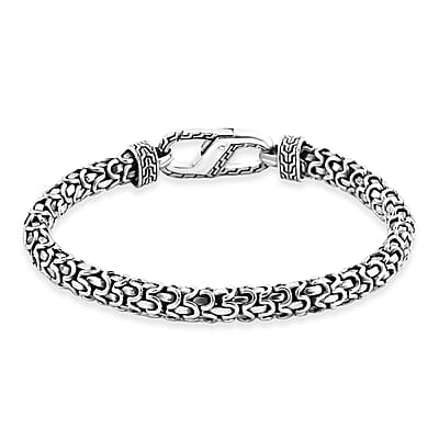 Bali Legacy Tulang Naga Texture Bracelet in Sterling Silver (6.50 In) 35 Grams