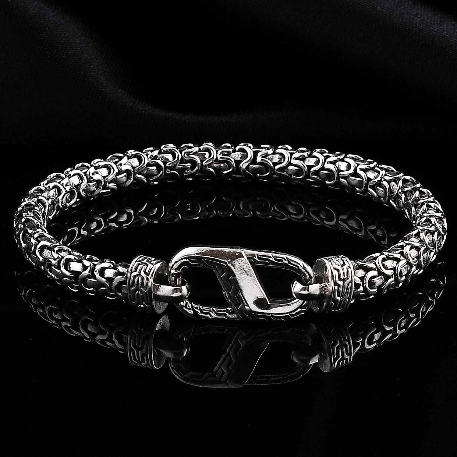 Bali Legacy Sterling Silver Tulang Naga Texture Dragon Bracelet (6.50 In) (35 g)