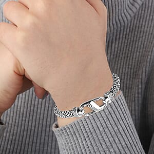 Bali Legacy Tulang Naga Texture Bracelet in Sterling Silver (7.25 In) 39 Grams