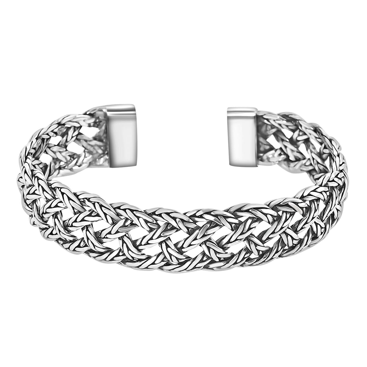 Bali Legacy Tulang Naga Braided Cuff Bracelet in Sterling Silver (7.25 In) 32.55 Grams image number 0
