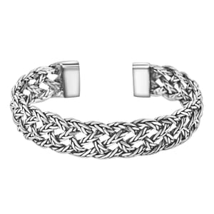 Bali Legacy Tulang Naga Braided Cuff Bracelet in Sterling Silver (7.25 In) 32.55 Grams
