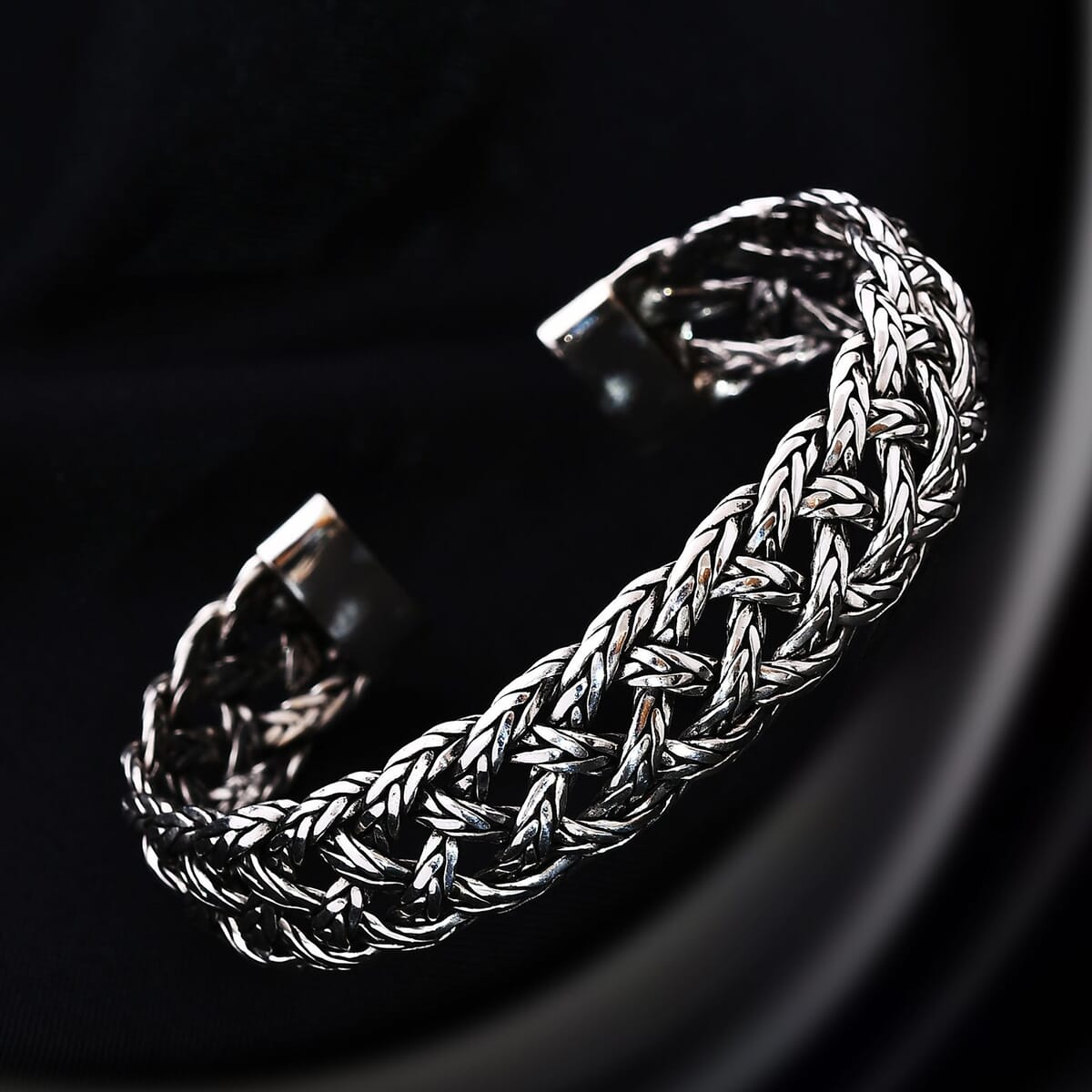 Bali Legacy Tulang Naga Braided Cuff Bracelet in Sterling Silver (7.25 In) 32.55 Grams image number 1