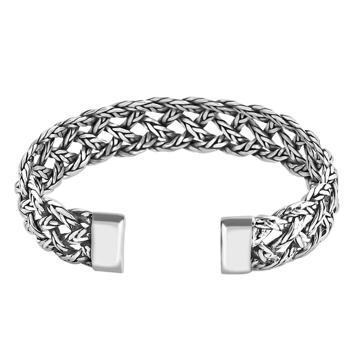 Bali Legacy Tulang Naga Braided Cuff Bracelet in Sterling Silver (7.25 In) 32.55 Grams image number 4