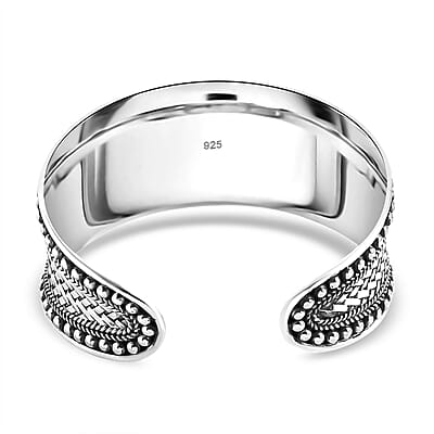 Bali Legacy Woven Cuff Bracelet in Sterling Silver (7.25 In) 43.90 Grams