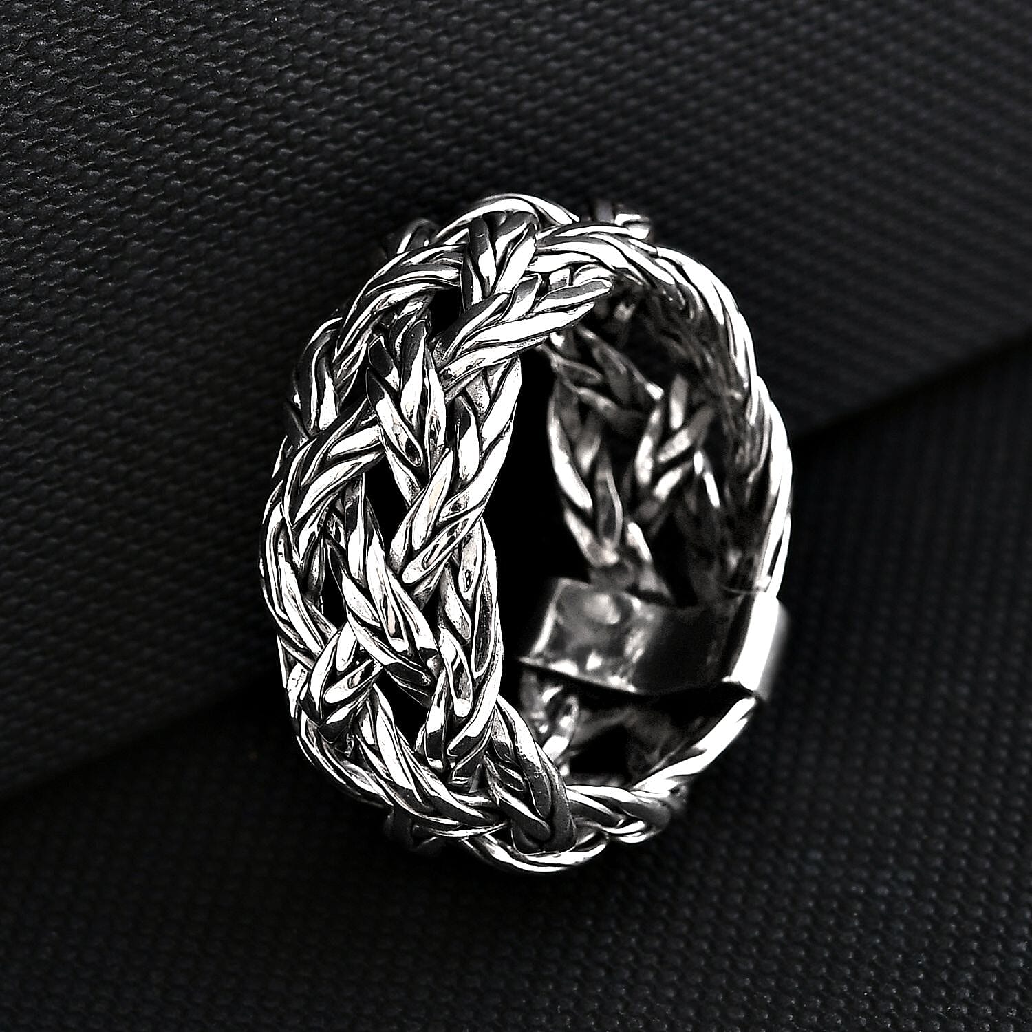 Bali Legacy Tulang Naga Braided Ring in Sterling Silver (Size 9.0) 9.35 Grams
