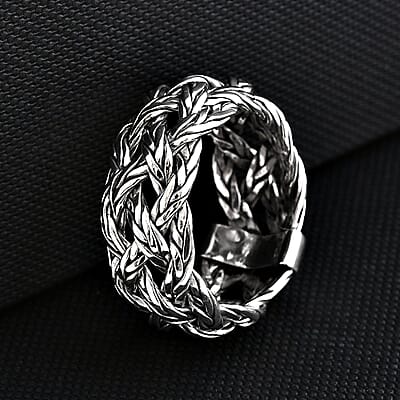 Bali Legacy Tulang Naga Braided Ring in Sterling Silver (Size 9.0) 9.35 Grams