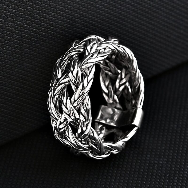 Bali Legacy Tulang Naga Braided Ring in Sterling Silver (Size 9.0) 9.35 Grams