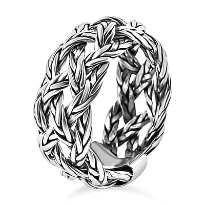 Bali Legacy Tulang Naga Braided Ring in Sterling Silver (Size 9.0) 9.35 Grams