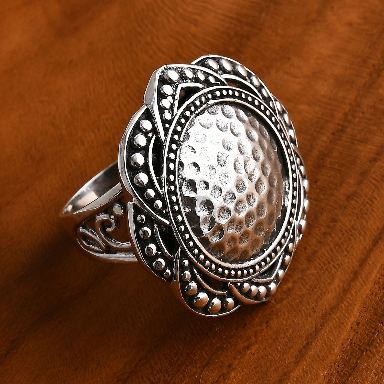 Bali Legacy Floral Ring in Sterling Silver (Size 10.0) 11.75 Grams