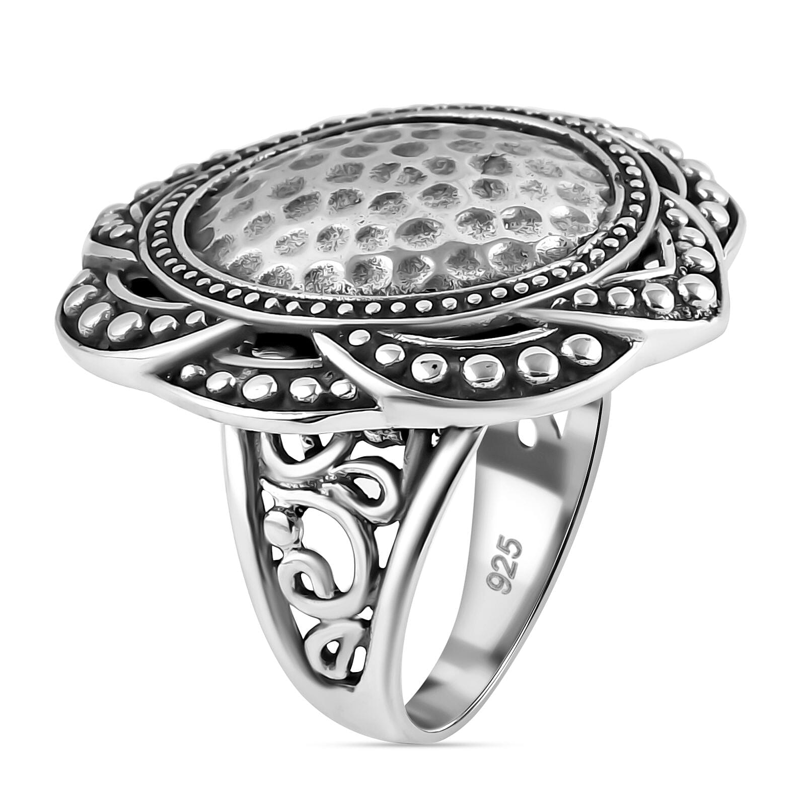 Bali Legacy Floral Ring in Sterling Silver (Size 10.0) 11.75 Grams
