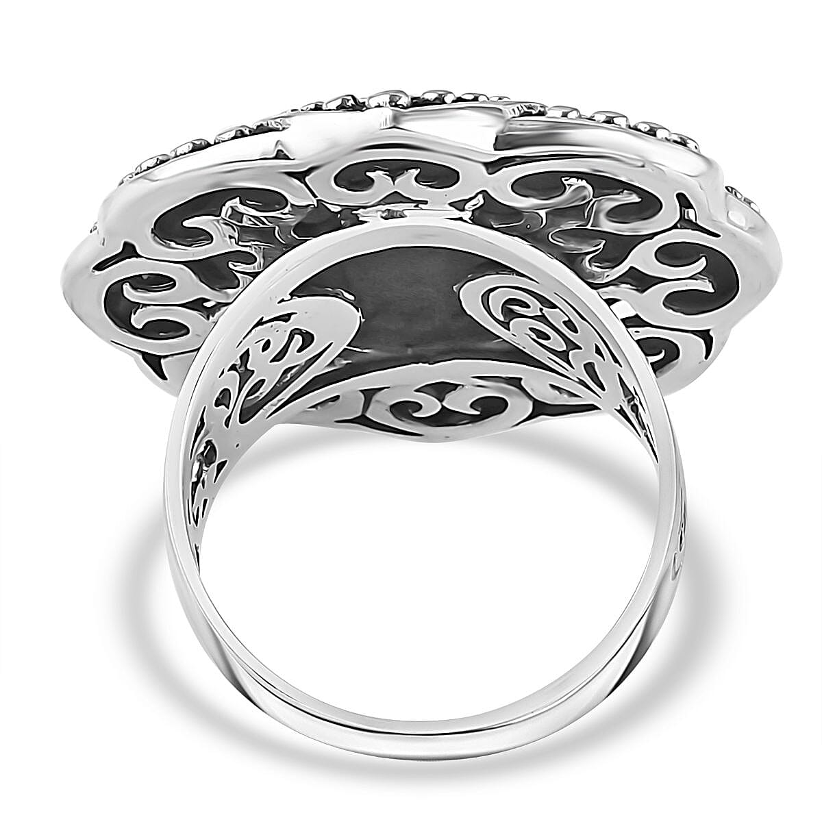 Bali Legacy Floral Ring in Sterling Silver (Size 10.0) 11.75 Grams