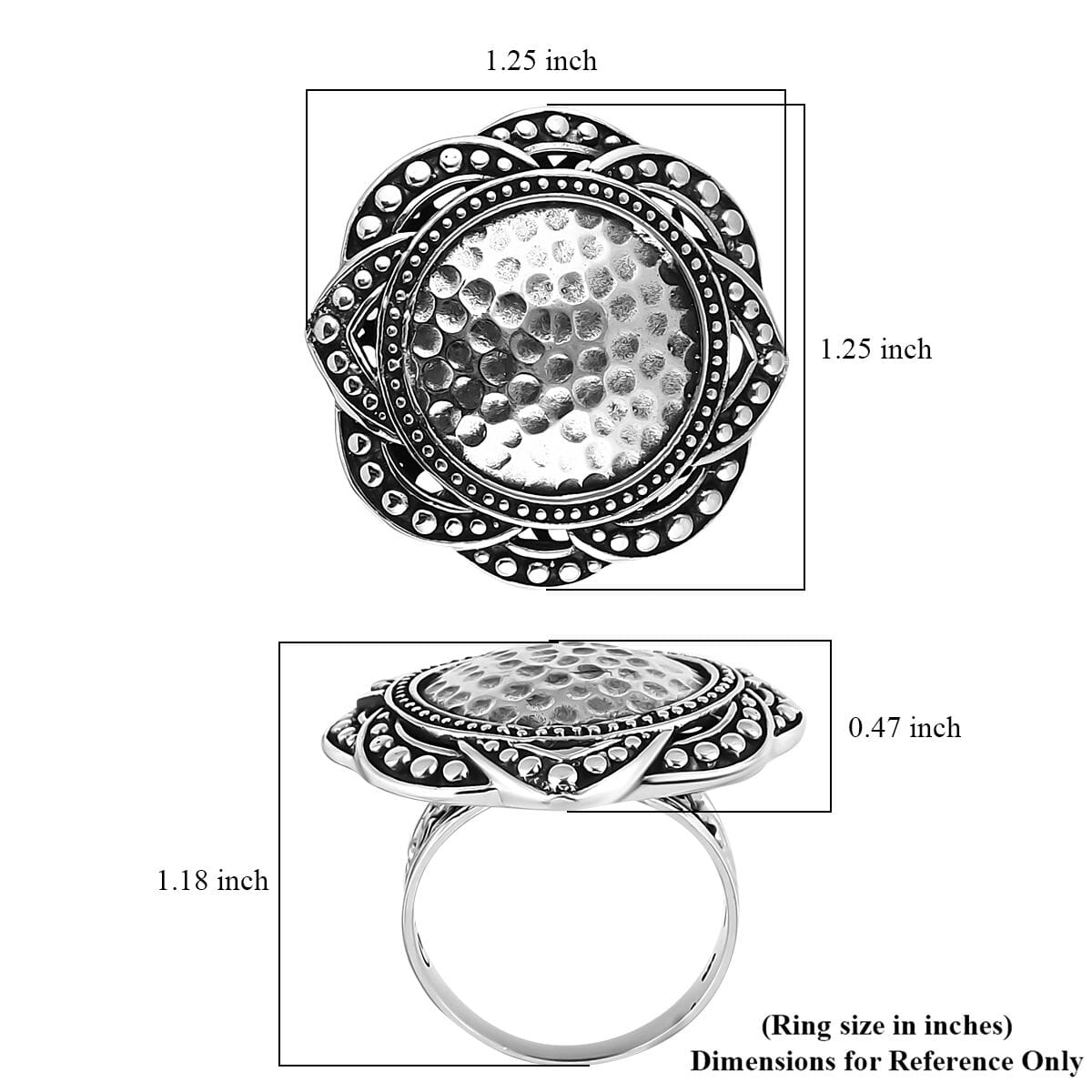 Bali Legacy Ring in Sterling Silver (Size 5.0) 11.75 Grams image number 5