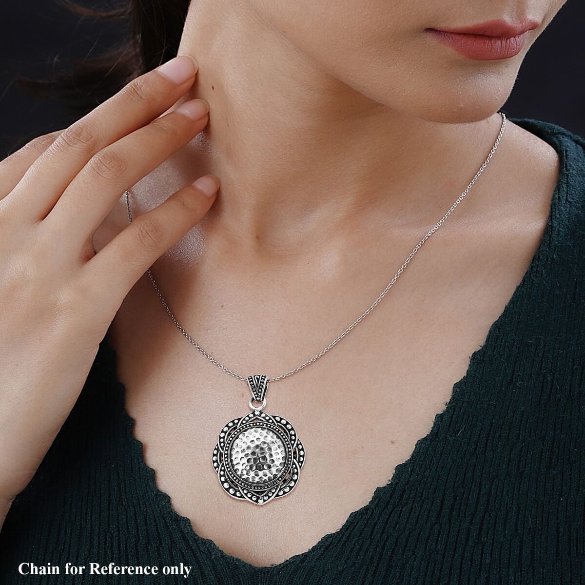 Bali Legacy Floral Pendant without Chain in Sterling Silver 9.70 Grams image number 2