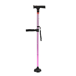 Soulsmart Purple 2 Handles Foldable Smart Easy Up Cane with LED Light (2xAAA Batteries Not Included)