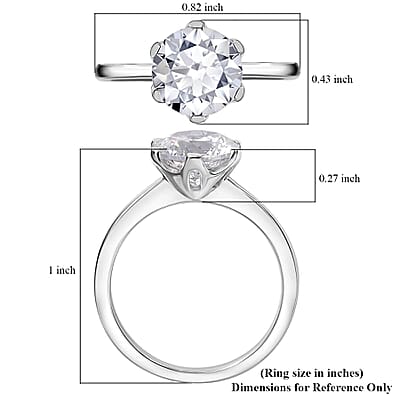 J Francis Zirconia by Swarovski Solitaire Ring in 10K White Gold 3.35 ctw (Size 10.0)